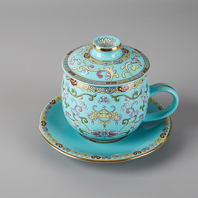 中国风茶杯搪瓷彩杯子